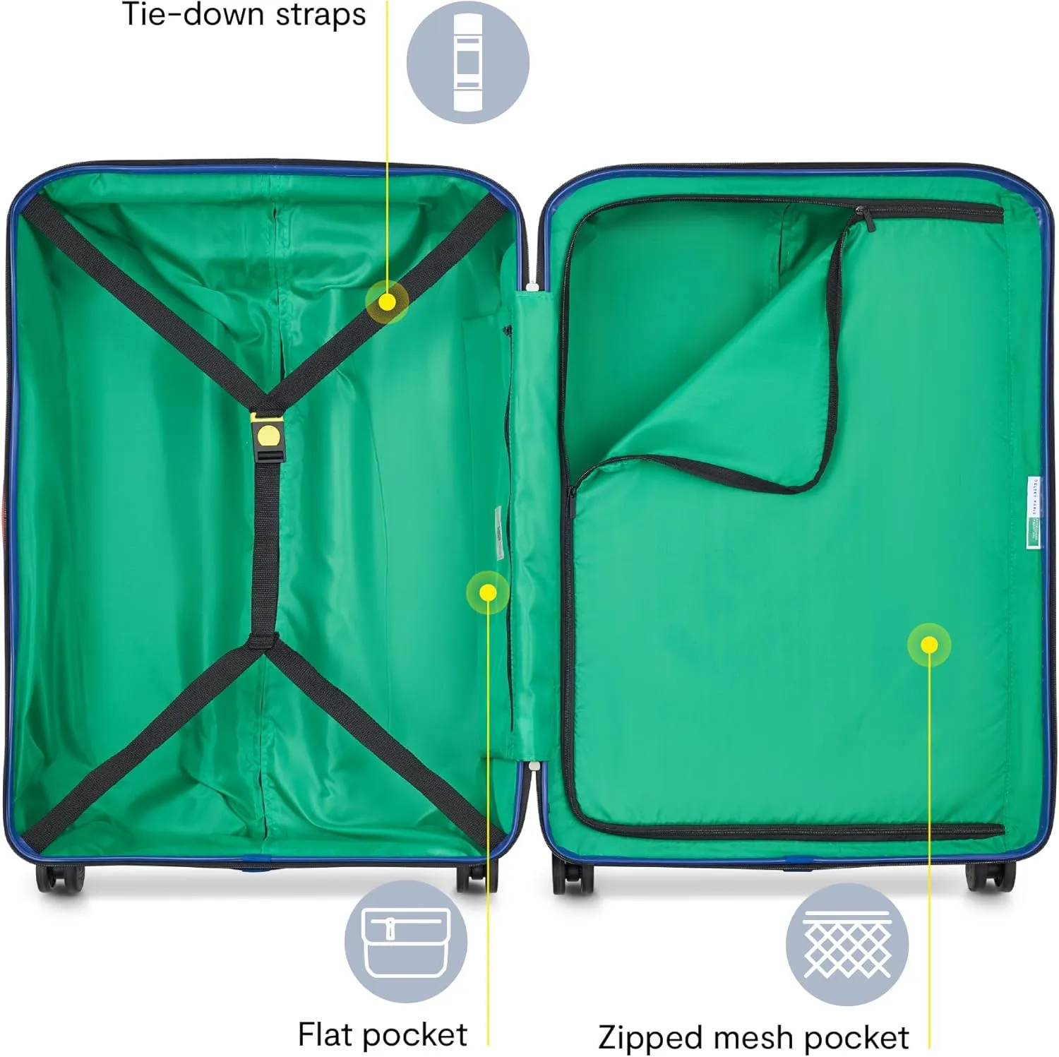 United Colors of Benetton United Hardside Luggage with Spinner Wheels, White, Checked-Large 27 Inch