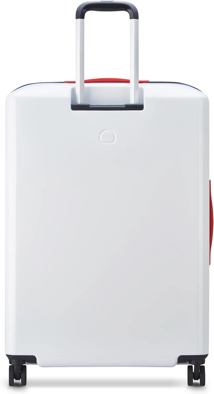 United Colors of Benetton United Hardside Luggage with Spinner Wheels, White, Checked-Large 27 Inch