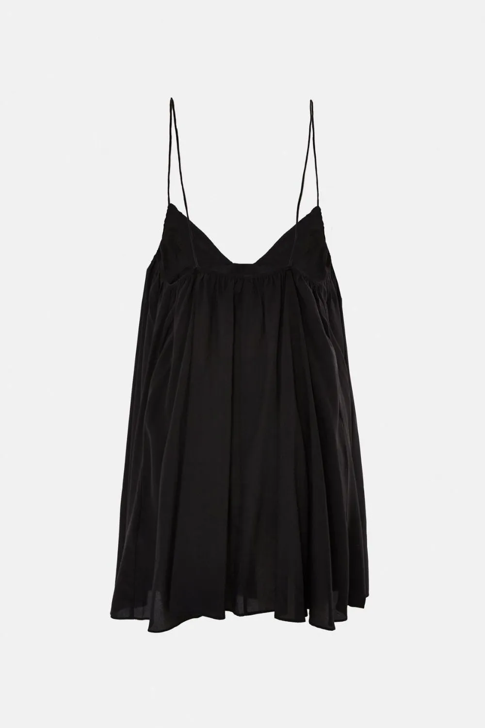V neck Mini Flare Black Dress