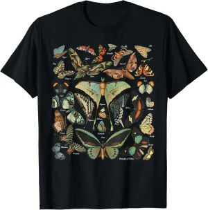 Vintage Butterfly & Moth Cottagecore Aesthetic Boho Nature T-Shirt