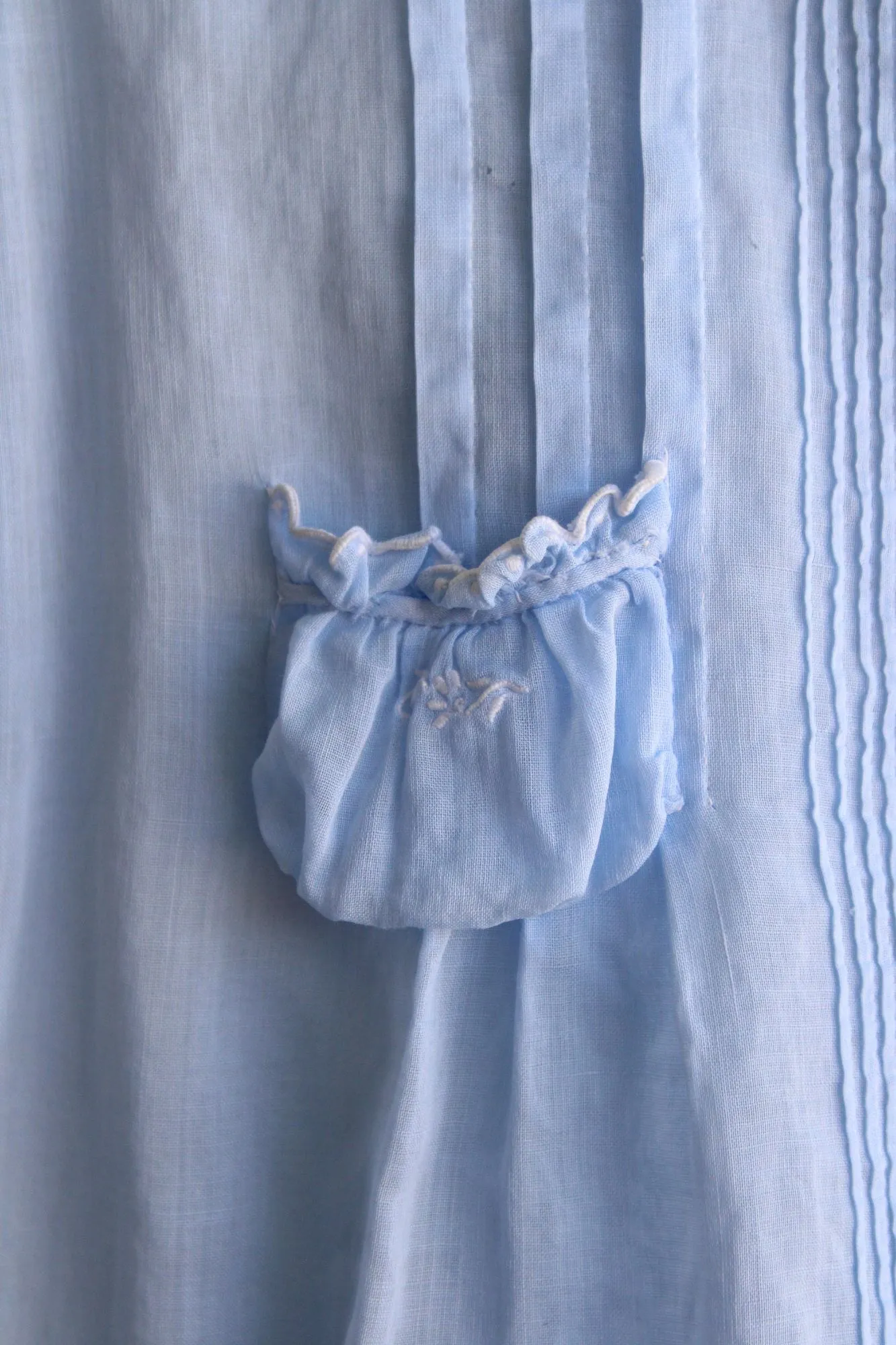 Vintage Handmade Blue Cotton Baby Dress