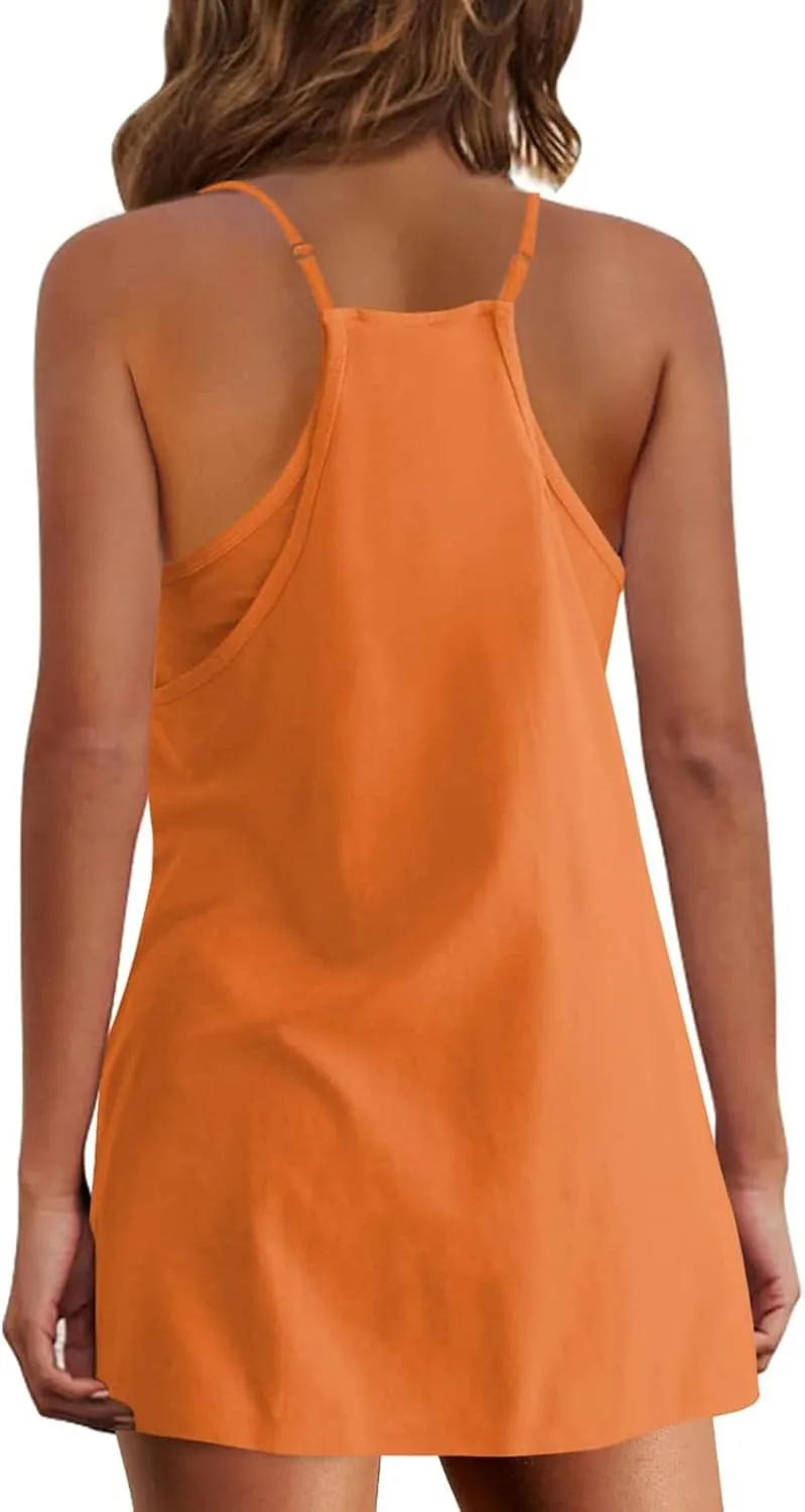 Vneck Dresses for Women Fall Summer Sleeveless Slip Mini Little Loose Fit Beach Hawaiian Dresses Women 2025