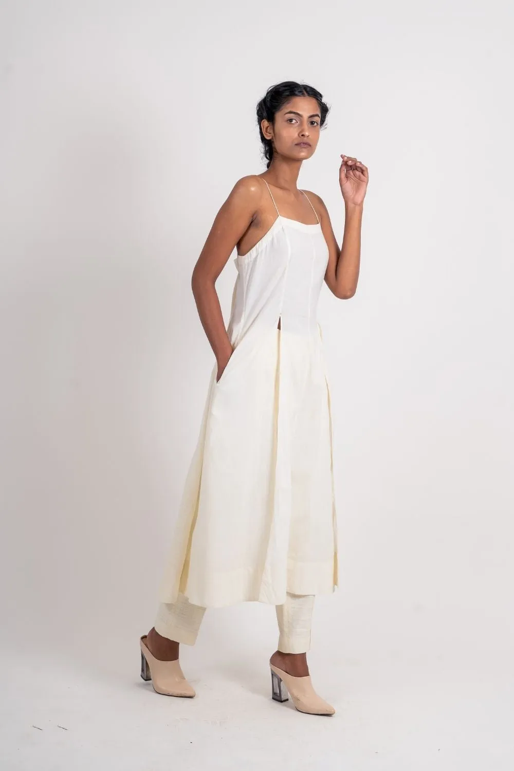 White Cotton Long Dress