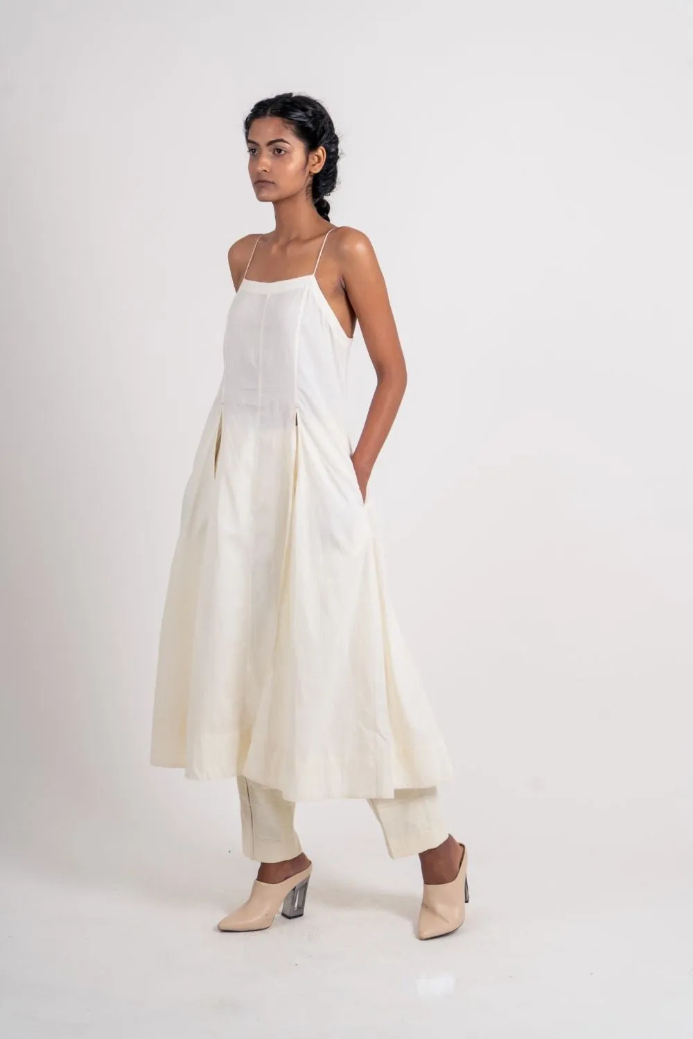 White Cotton Long Dress