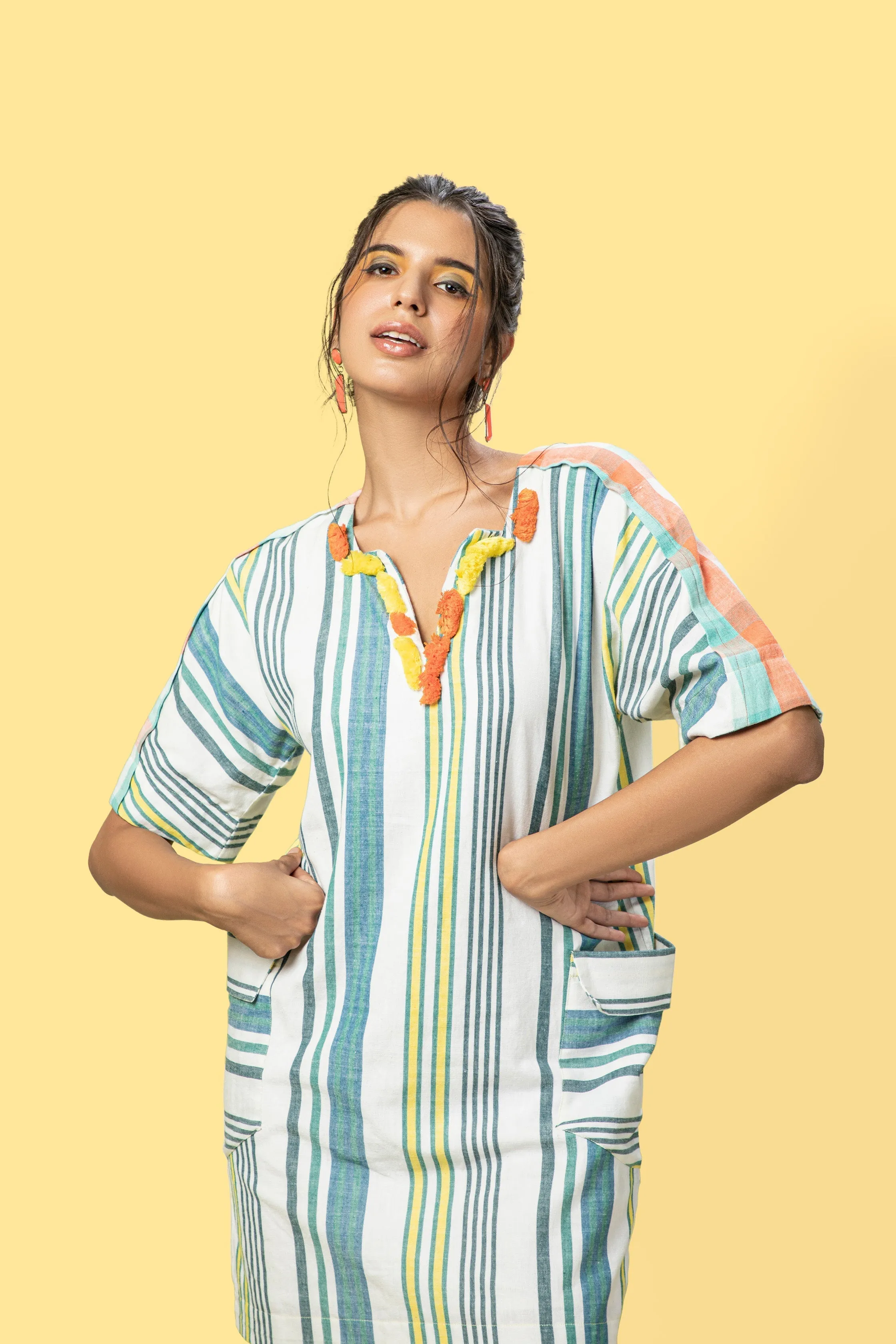 White Summer Pocket Dress