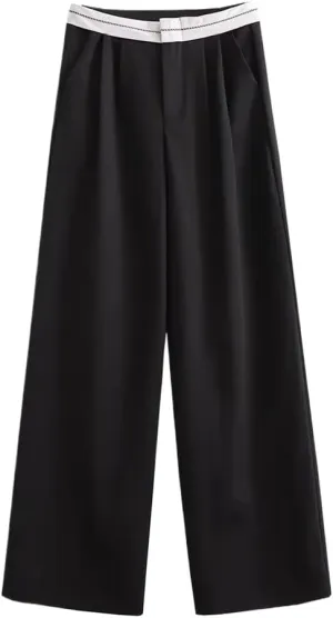 Wide Leg Pants for Women High Waist Trousers Pleated Casual Baggy Woman Streetwear Oversize