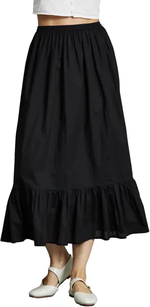 Women 100% Cotton Half Slip Dress for Under Dresses Long Underskirt Non Cling