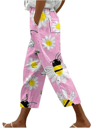 Women Capri Pants Comfy Elastic High Waist Capris Drawstring Wide Leg Trouser Casual 2025 Comfy Pant with Pockets
