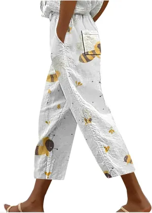 Women Capri Pants Comfy Elastic High Waist Capris Drawstring Wide Leg Trouser Casual 2025 Comfy Pant with Pockets