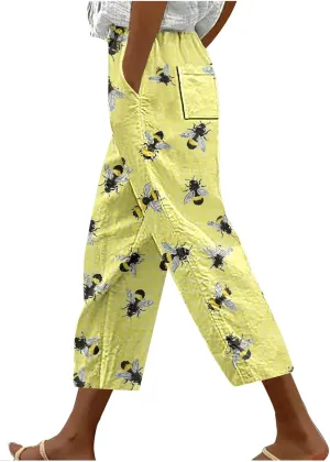 Women Capri Pants Comfy Elastic High Waist Capris Drawstring Wide Leg Trouser Casual 2025 Comfy Pant with Pockets