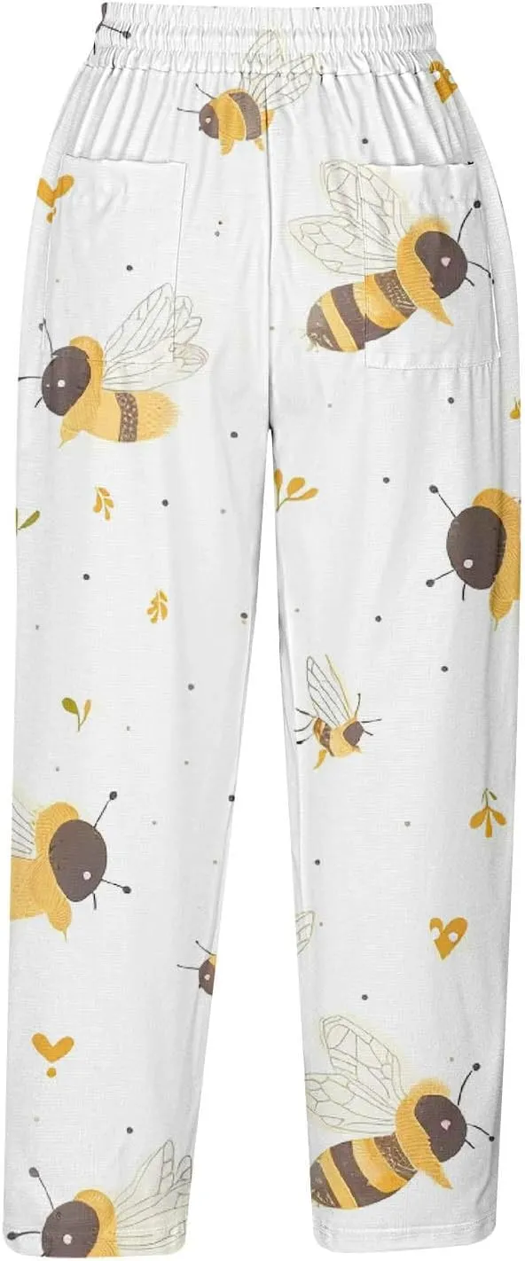 Women Capri Pants Comfy Elastic High Waist Capris Drawstring Wide Leg Trouser Casual 2025 Comfy Pant with Pockets