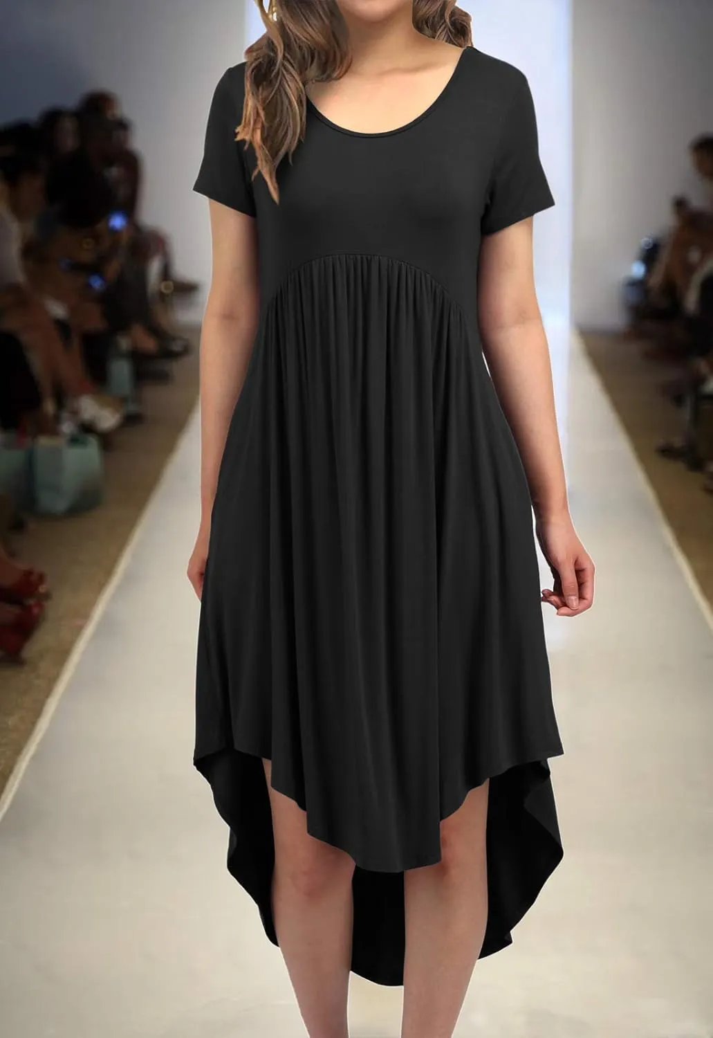 Women Casual Loose Comfy Flowy T-Shirt Dress with Pockets