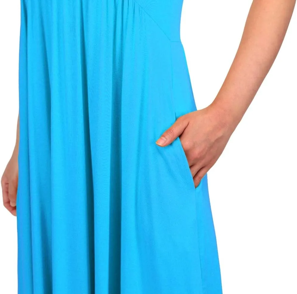 Women Casual Loose Comfy Flowy T-Shirt Dress with Pockets