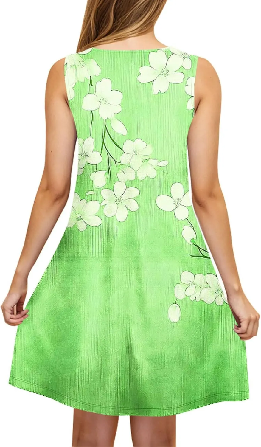 Women Casual Summer Tunic Dresses 2025 Boho Sleeveless Sundresses Vacation Travel Beach Floral T Shirt Tank Mini Dress