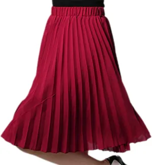 Women Chiffon Pleated Skirt Vintage High Waist Tutu Skirts Summer Midi Skirt