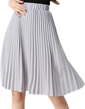 Women Chiffon Pleated Skirt Vintage High Waist Tutu Skirts Summer Midi Skirt