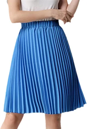 Women Chiffon Pleated Skirt Vintage High Waist Tutu Skirts Summer Midi Skirt
