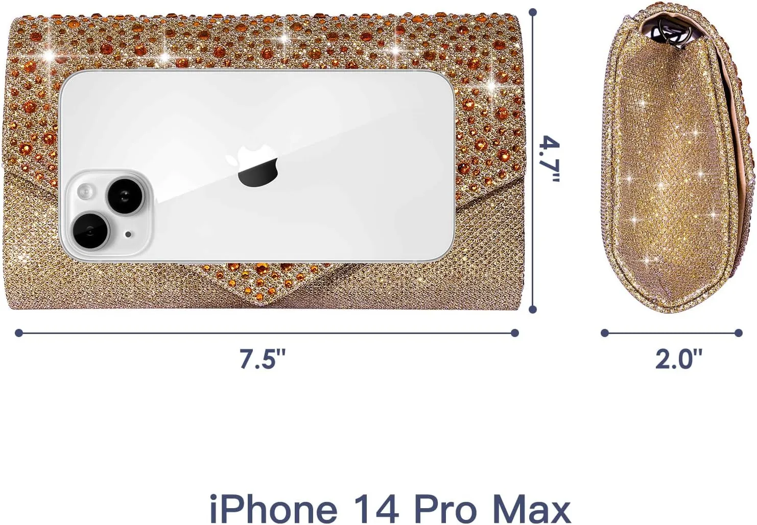Women Evening Bag Clutch Rhinestone Envelope Party Handbag Bridal Prom Purse
