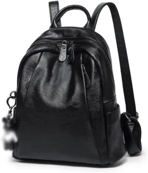 women Ladies Soft Large Capacity Travel Bag Leisure Leather Backpack