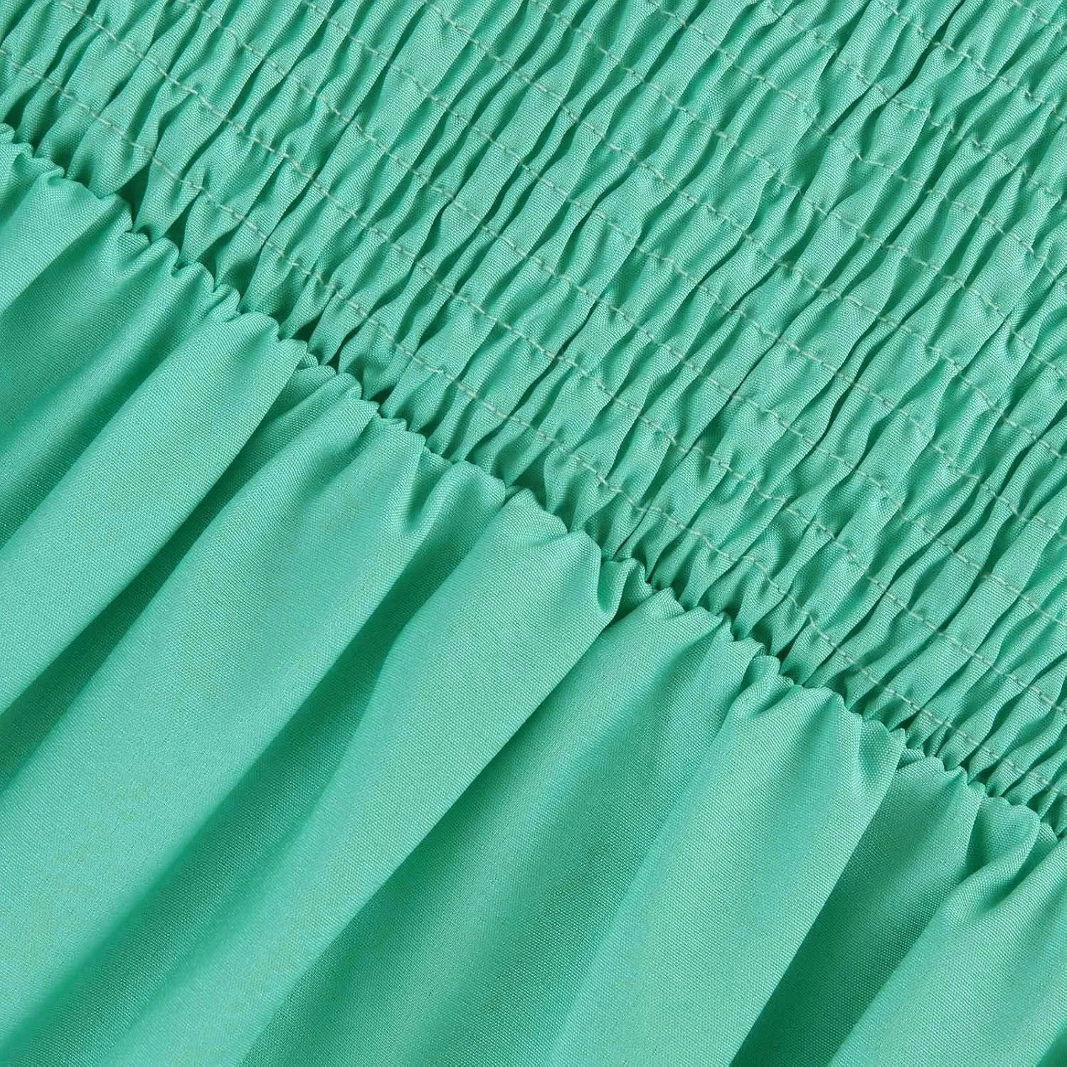 Women Summer Dresses Spaghetti Strap Square Neck Sundress Tie Up Smocked Maxi Dress Ruffle Tiered A Line Beach Dress