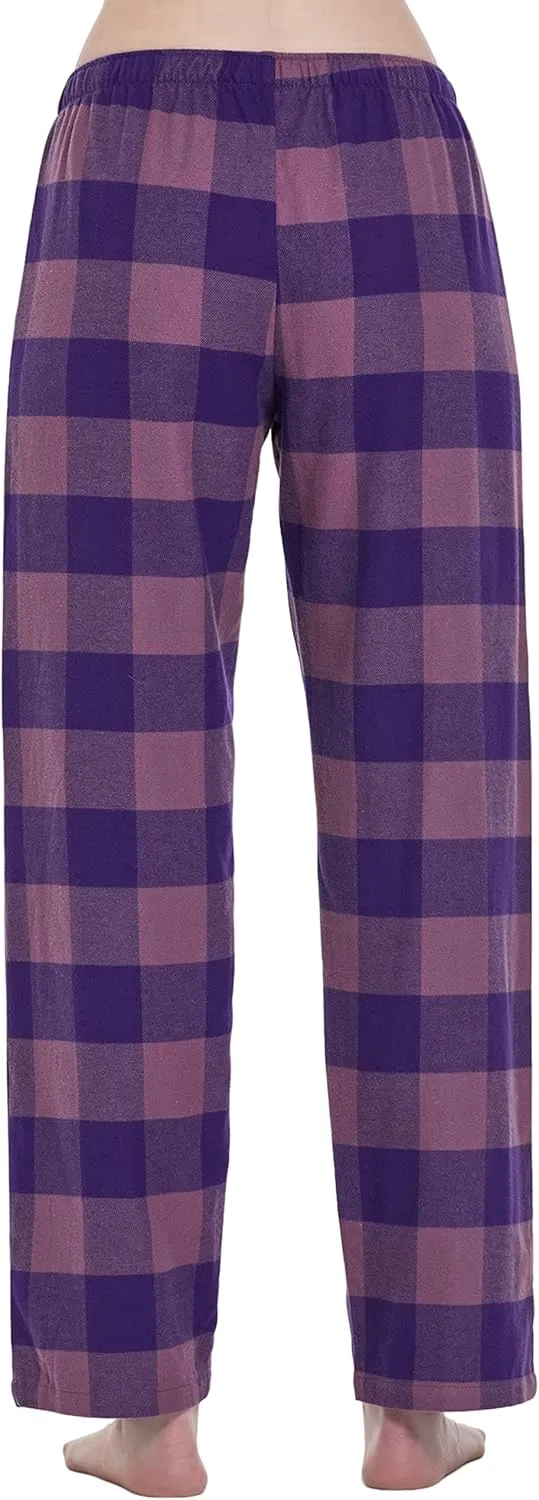 Women's 100% Cotton Super Soft Flannel Plaid Pajama/Lounge Pants