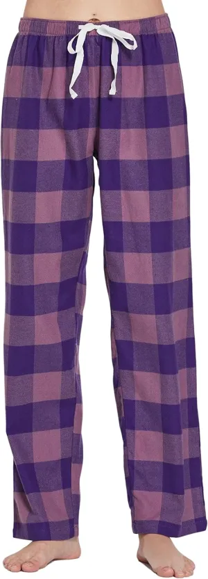 Women's 100% Cotton Super Soft Flannel Plaid Pajama/Lounge Pants