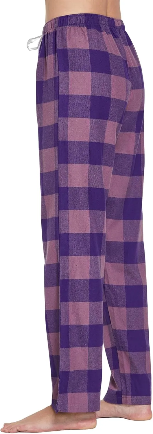 Women's 100% Cotton Super Soft Flannel Plaid Pajama/Lounge Pants