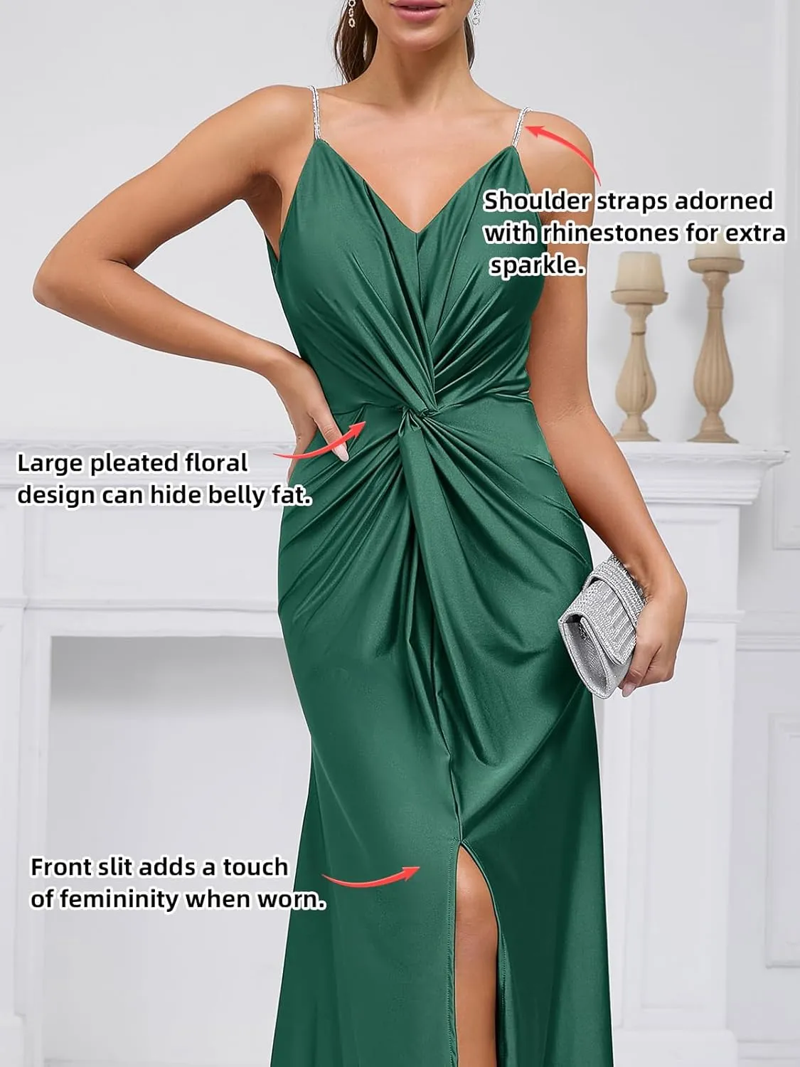 Women's 2025 Summer Formal Dresses Elegant Evening Party Cocktail Sexy Ruched Wedding Guest Maxi Dress