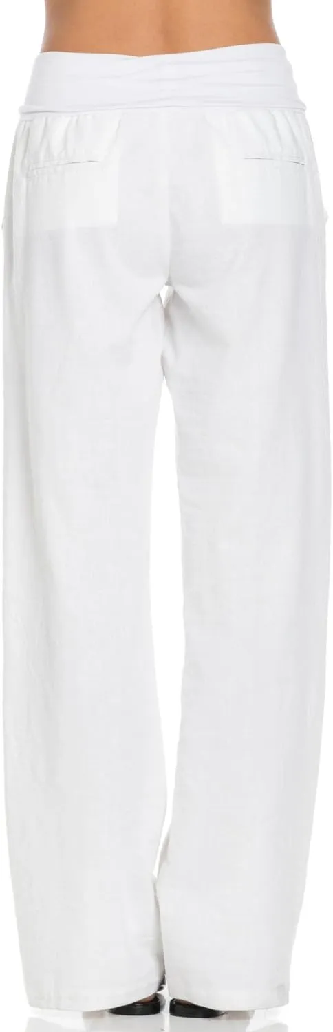 Women's Comfy Fold Over Linen Pants