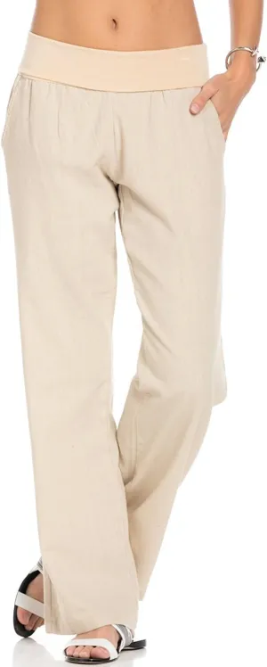 Women's Comfy Fold Over Linen Pants