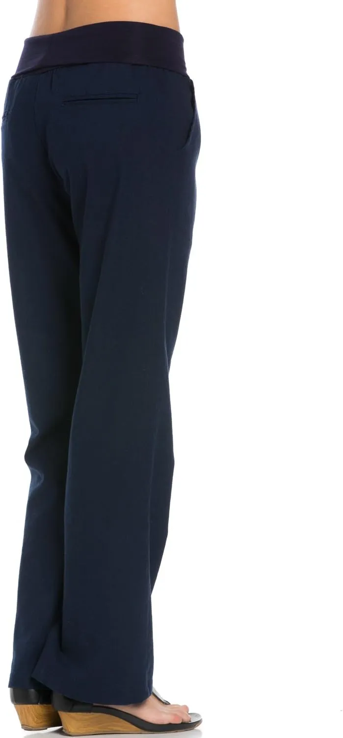Women's Comfy Fold Over Linen Pants
