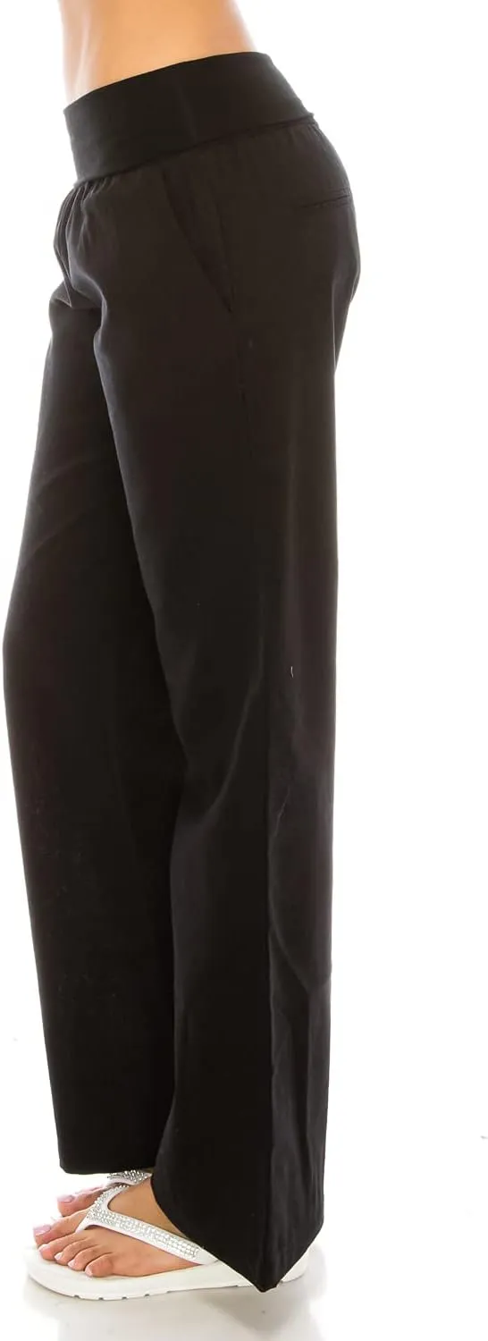 Women's Comfy Fold Over Linen Pants