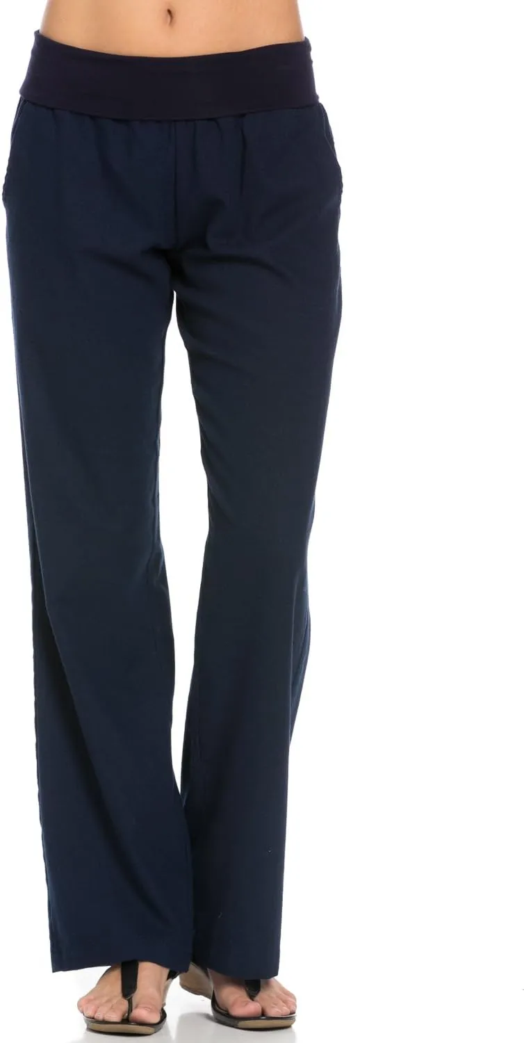 Women's Comfy Fold Over Linen Pants
