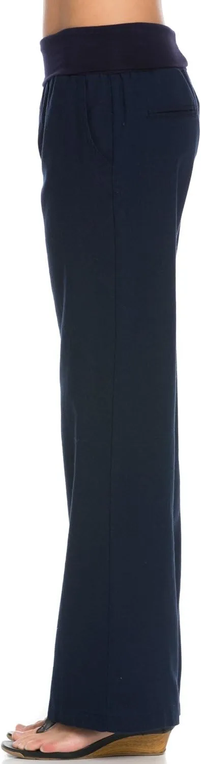 Women's Comfy Fold Over Linen Pants