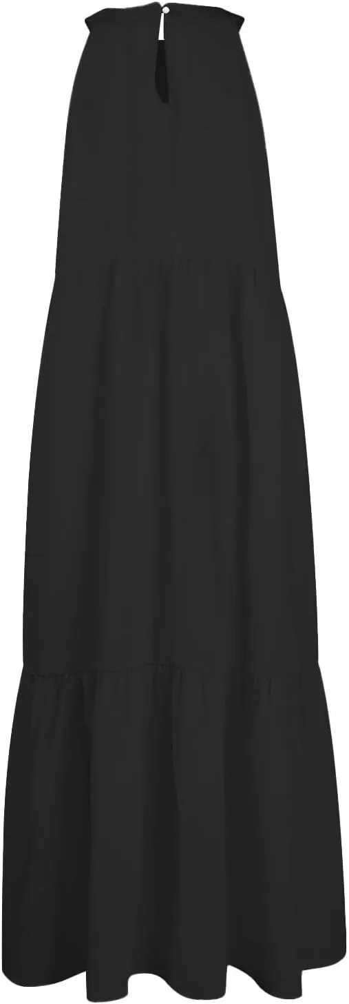 Womens Dresses Patchwork High Waisted Loose Swing Womens Dresses Tea Party Dresses for Woman Maxi