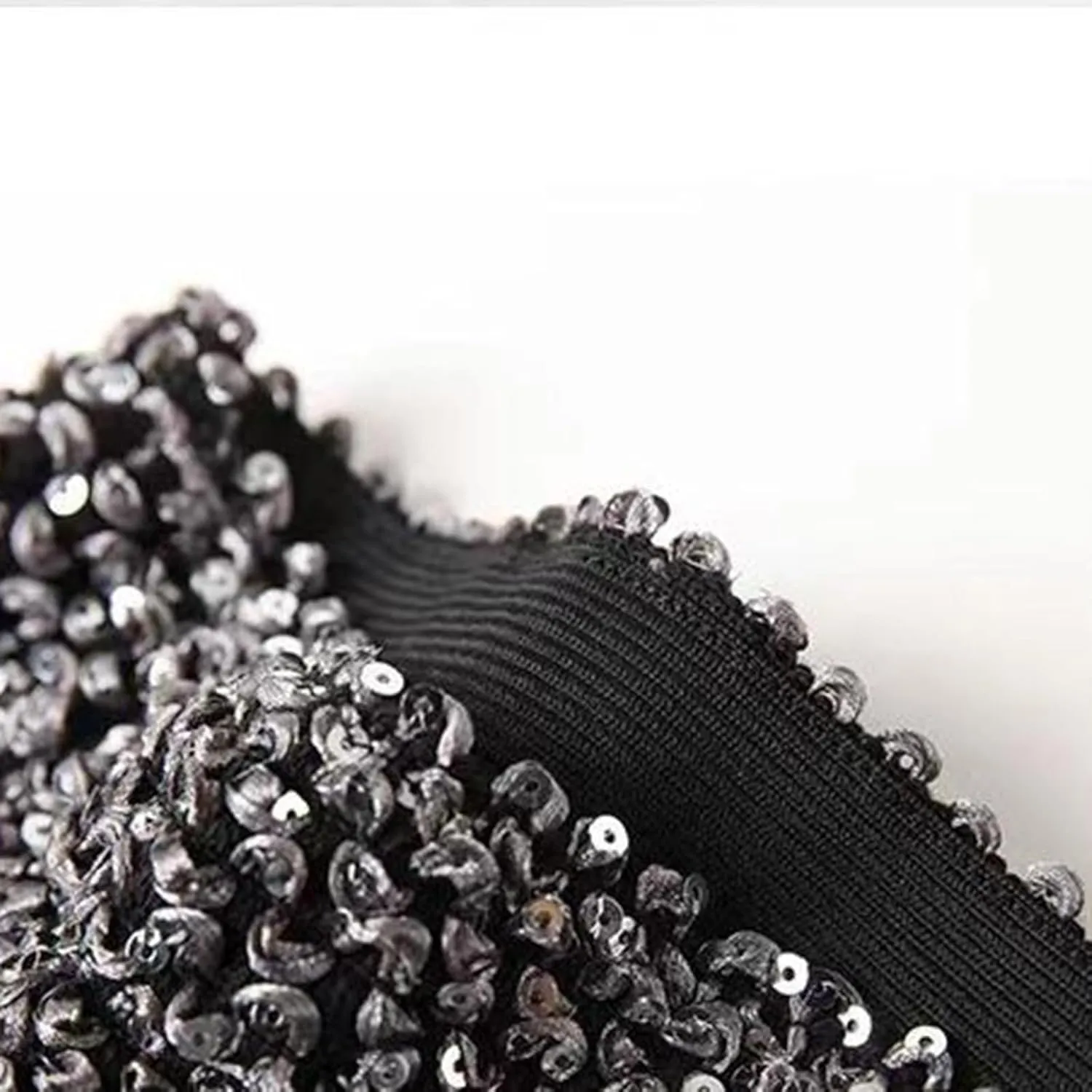 Women's Faux Fur Hem Sequin Pencil Skirt Winter High Waist Bodycon Mini Skirts Sexy Glitter Cocktail Party Skirt