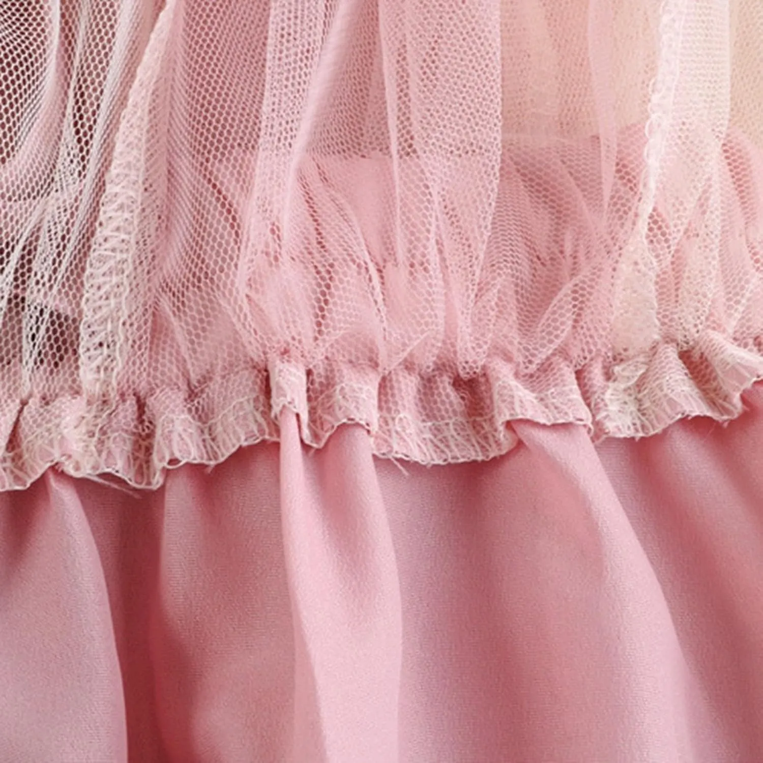 Women's Flowy Tulle Pleated Skirt Cute Bowtie High Waist Midi Length Skirts Color Block Tutu Skirt