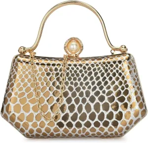 Women's Handcrafted Beautiful Bling Box Clutch Bag