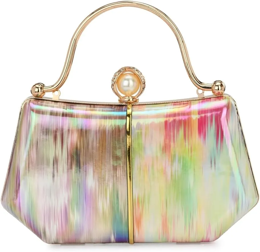 Women's Handcrafted Beautiful Bling Box Clutch Bag