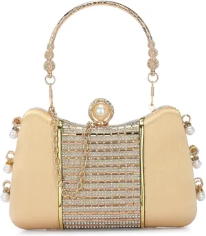 Women's Handcrafted Beautiful Bling Box Clutch Bag