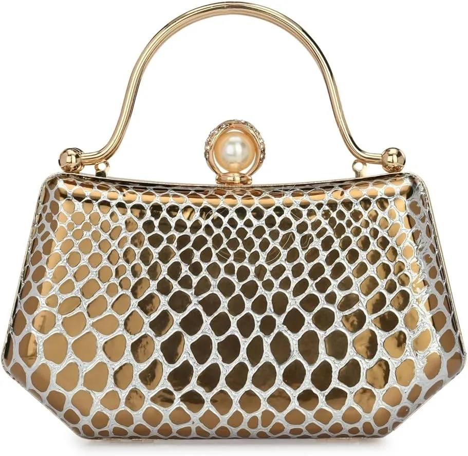 Women's Handcrafted Beautiful Bling Box Clutch Bag