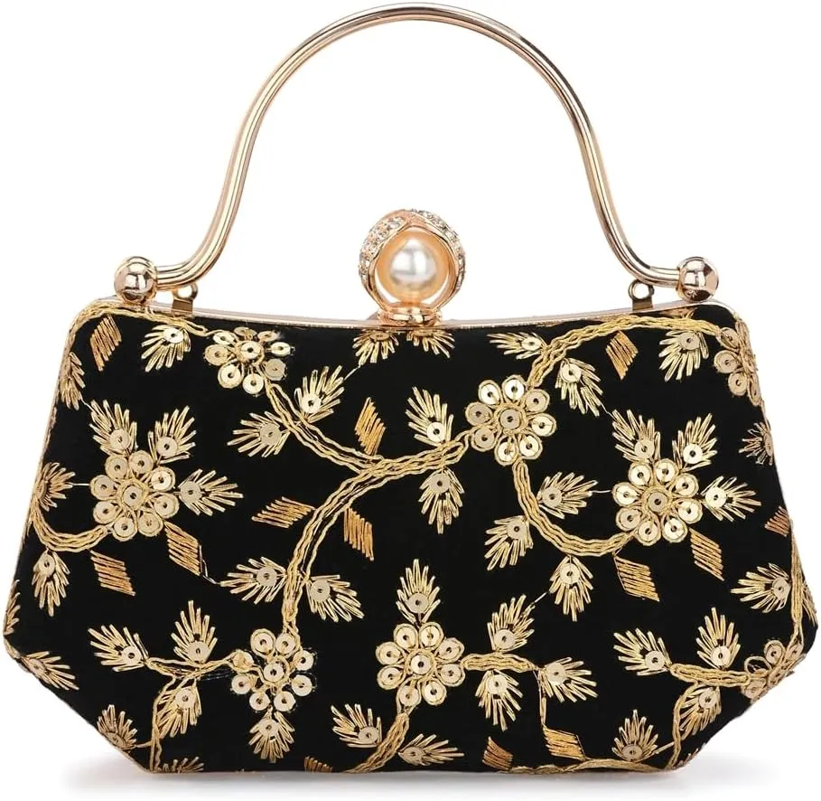 Women's Handcrafted Beautiful Bling Box Clutch Bag