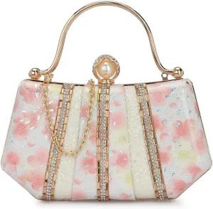 Women's Handcrafted Beautiful Bling Box Clutch Bag