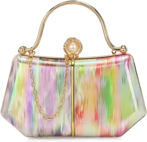 Women's Handcrafted Beautiful Bling Box Clutch Bag