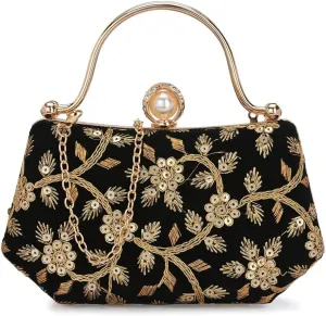 Women's Handcrafted Beautiful Bling Box Clutch Bag