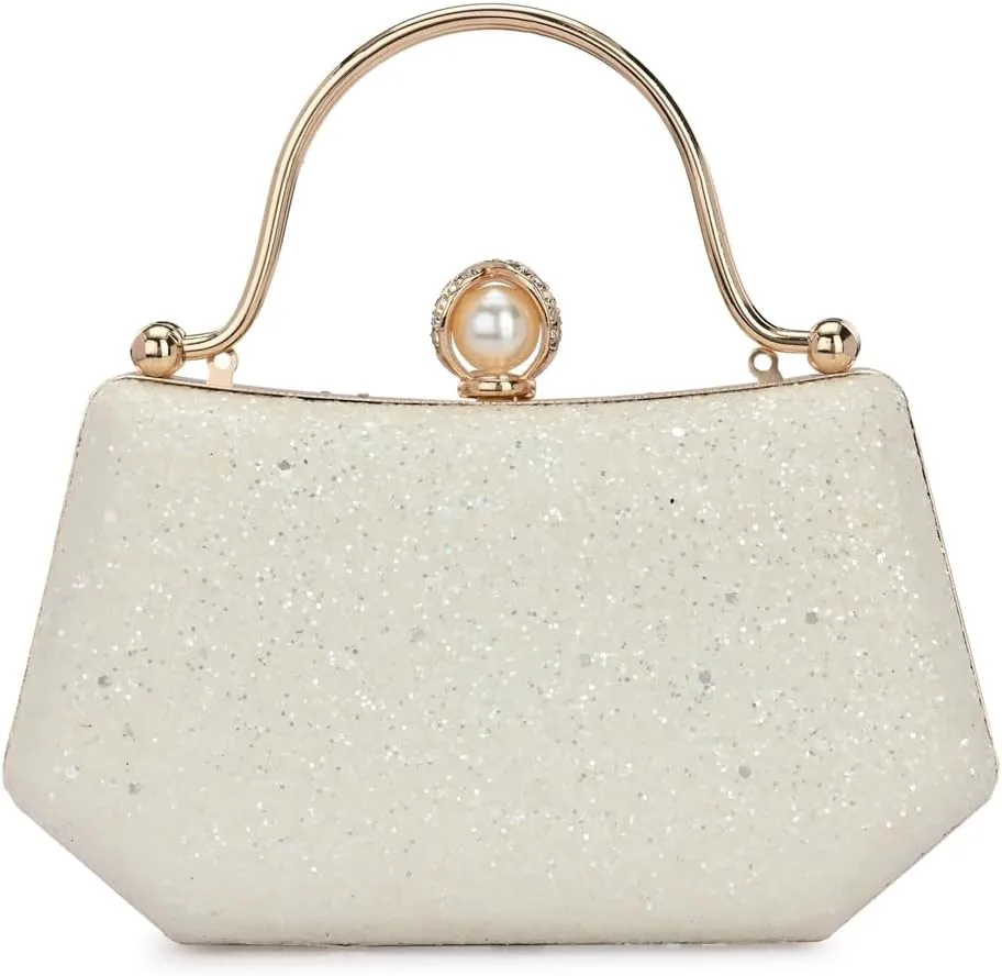 Women's Handcrafted Beautiful Bling Box Clutch Bag
