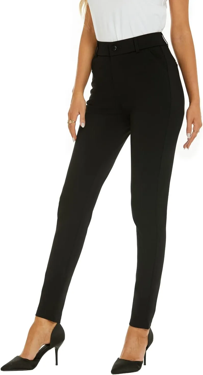Women's High Waist Skinny Comfy Stretchy Work Pants with Pockets