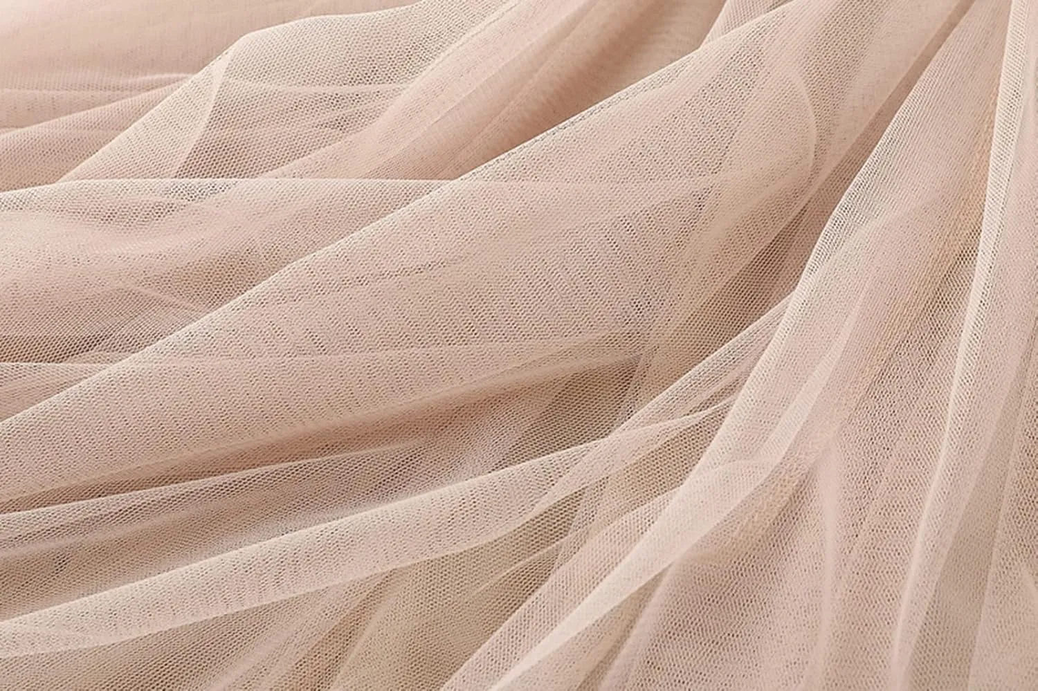 Women's Layered Maxi Skirt, Elastic Waist A Line Tutu Tulle Skirt Pleated Petticoat