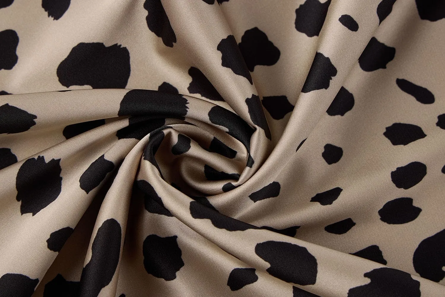 Womens Leopard Print Skirt Midi Long Length Silk Satin High Waist Elastic Skirts