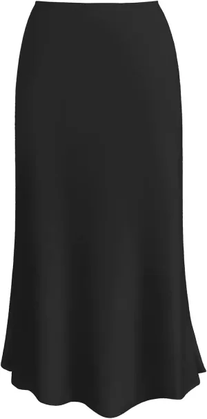 Womens Leopard Print Skirt Trendy Summer Midi Long Length Silk Satin High Waist Elastic Skirts